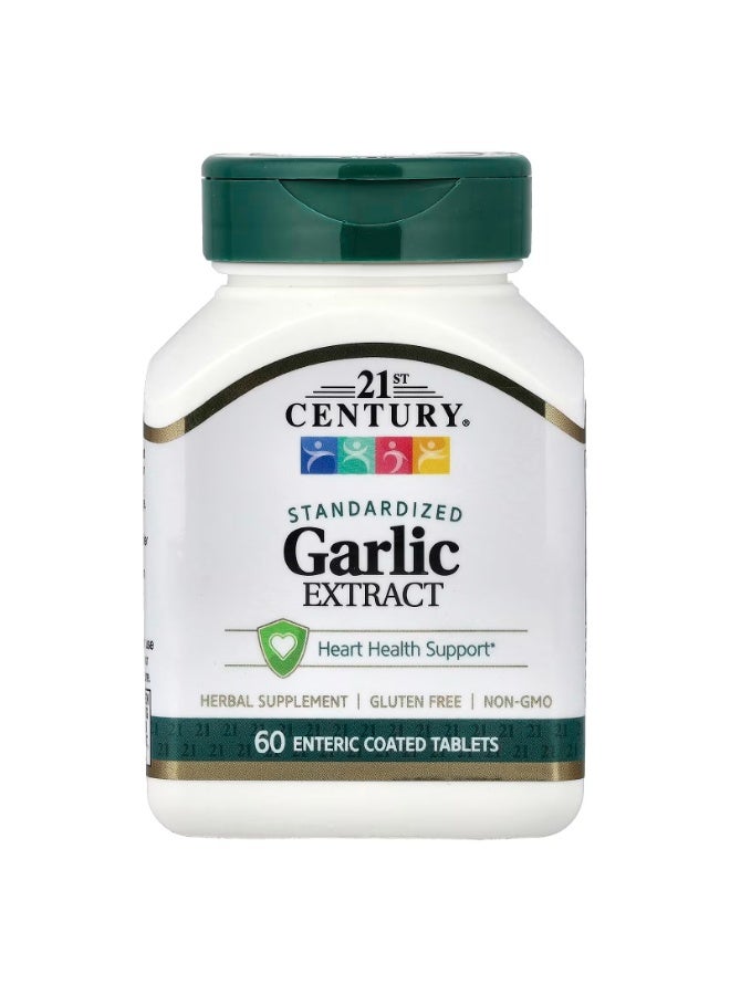 21st Century, Garlic Extract, Standardized, 60 Enteric Coated Tablets